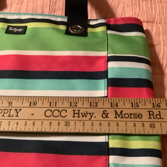 Thirty-One tall organizing tote, looks new, zipper top, pockets - Picture 6 of 10